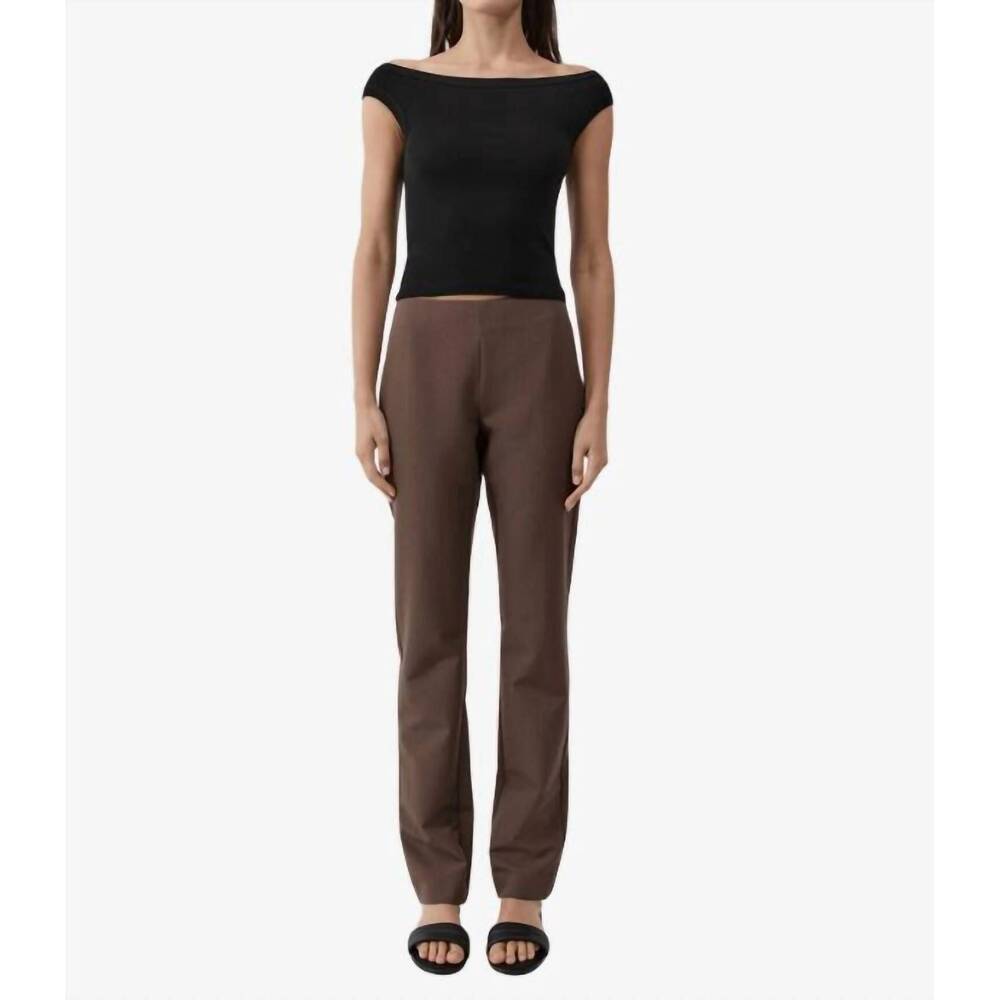 NEW ST. AGNI silk canvas 90s minimal pants in mud